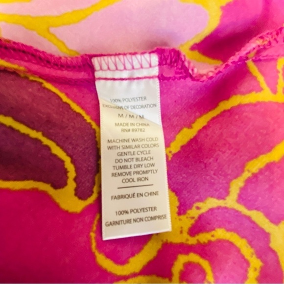 Natori Magenta Abstract Floral Satin Gown Size M - Picture 6 of 6